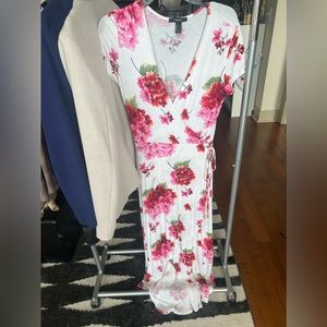 Floral Maxi Dress with Slit and Tie details